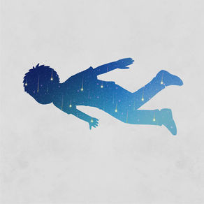 La silhouette d'un enfant de l'espace qui tombe