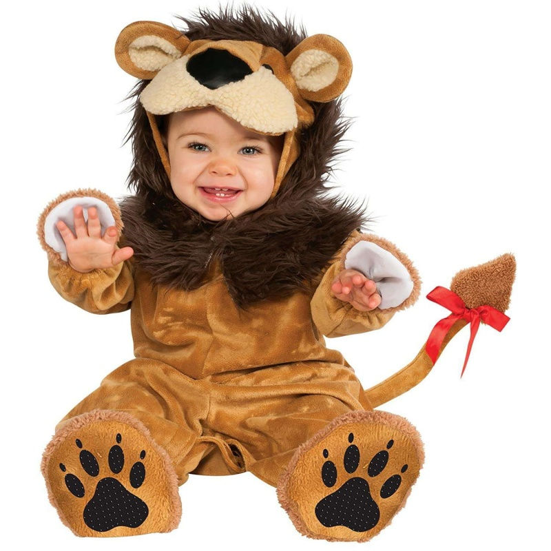 Boys Girls Animal Cosplay Costume Baby Kids Lion Furry Plush Furry Animal Outfi