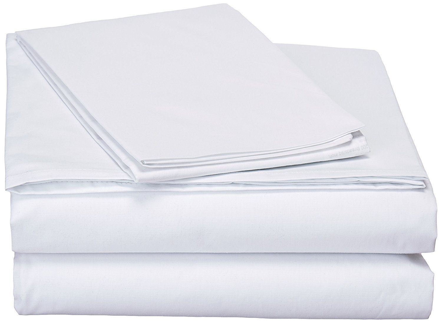 DaDa Bedding White Flat Sheet & Pillow Cases Set (FS098765)