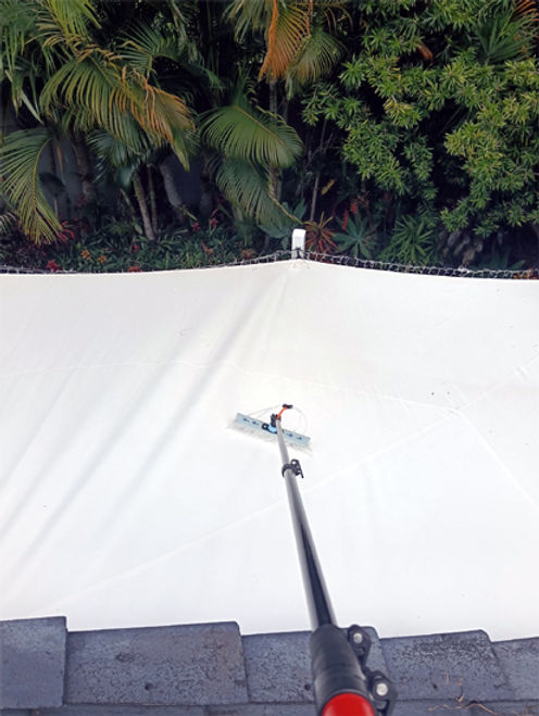 sail cleaning in process