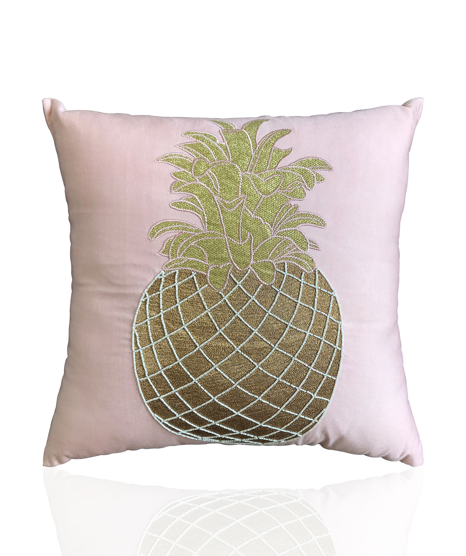 Hand Beaded Pineapple Pillow Cover