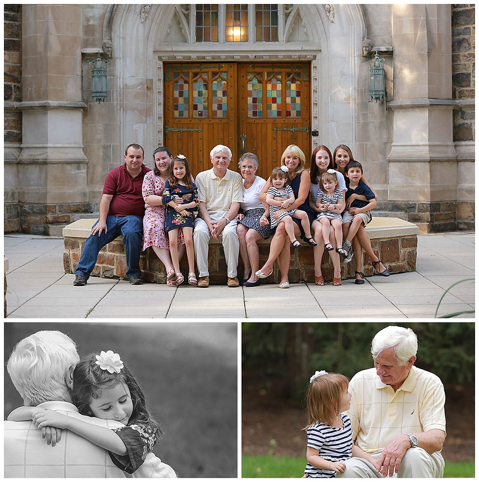grandparents with extended family and grandchildren