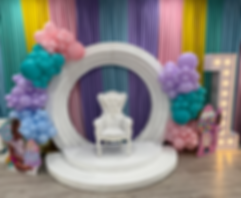 3D Circle Wood Arch (stage and balloons not included)