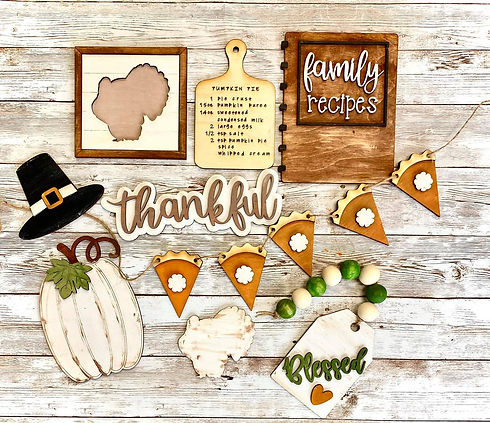 Thanks Giving Tiered Tray Flat Lay Solely You Evansville Indiana Private party art studio near me place to host art parties