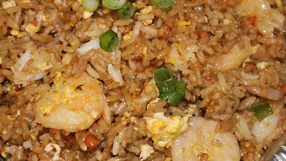 Fried Rice Shrimp Plate