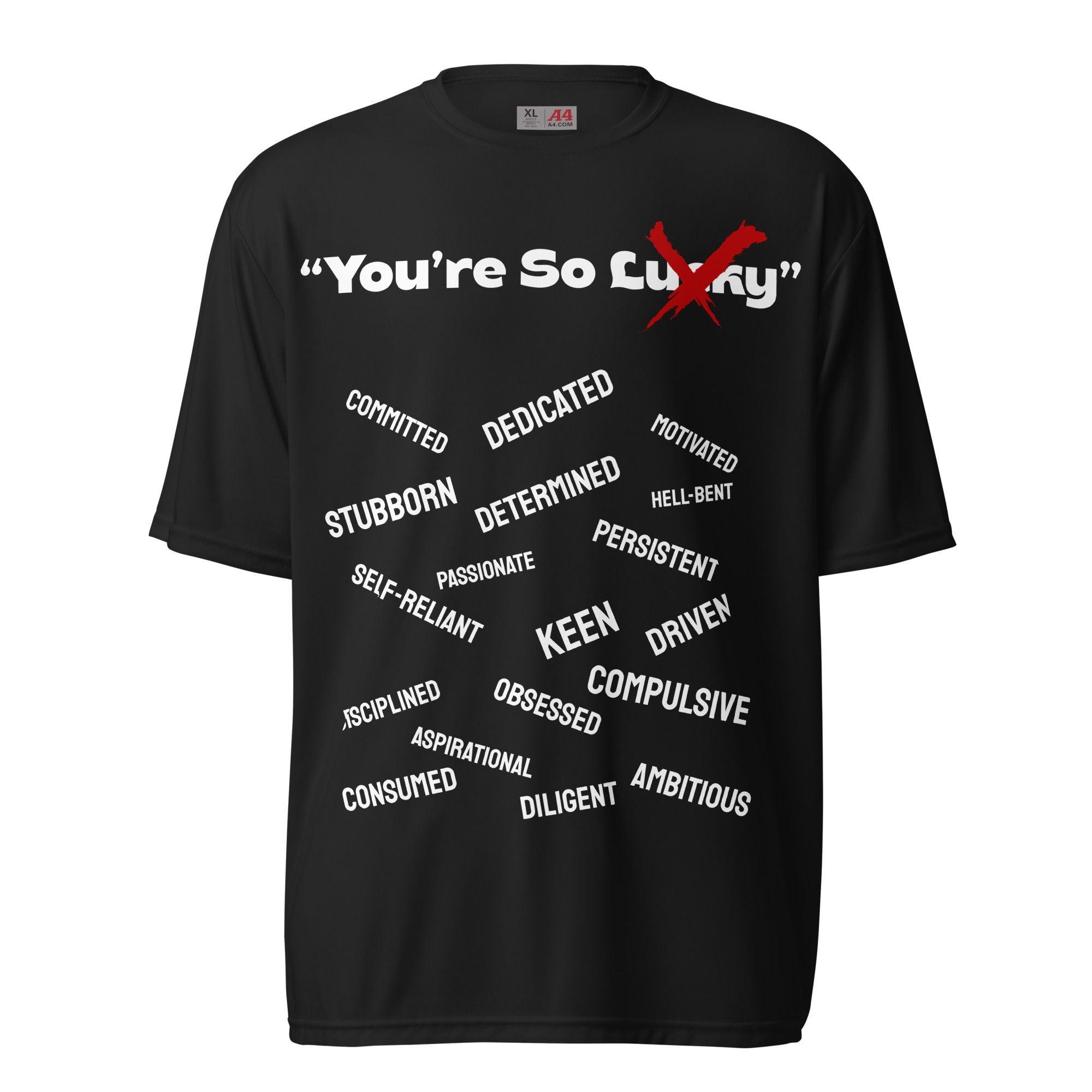 "Defy Luck" OAKED by BL Performance Crew Neck T-Shirt - Unisex