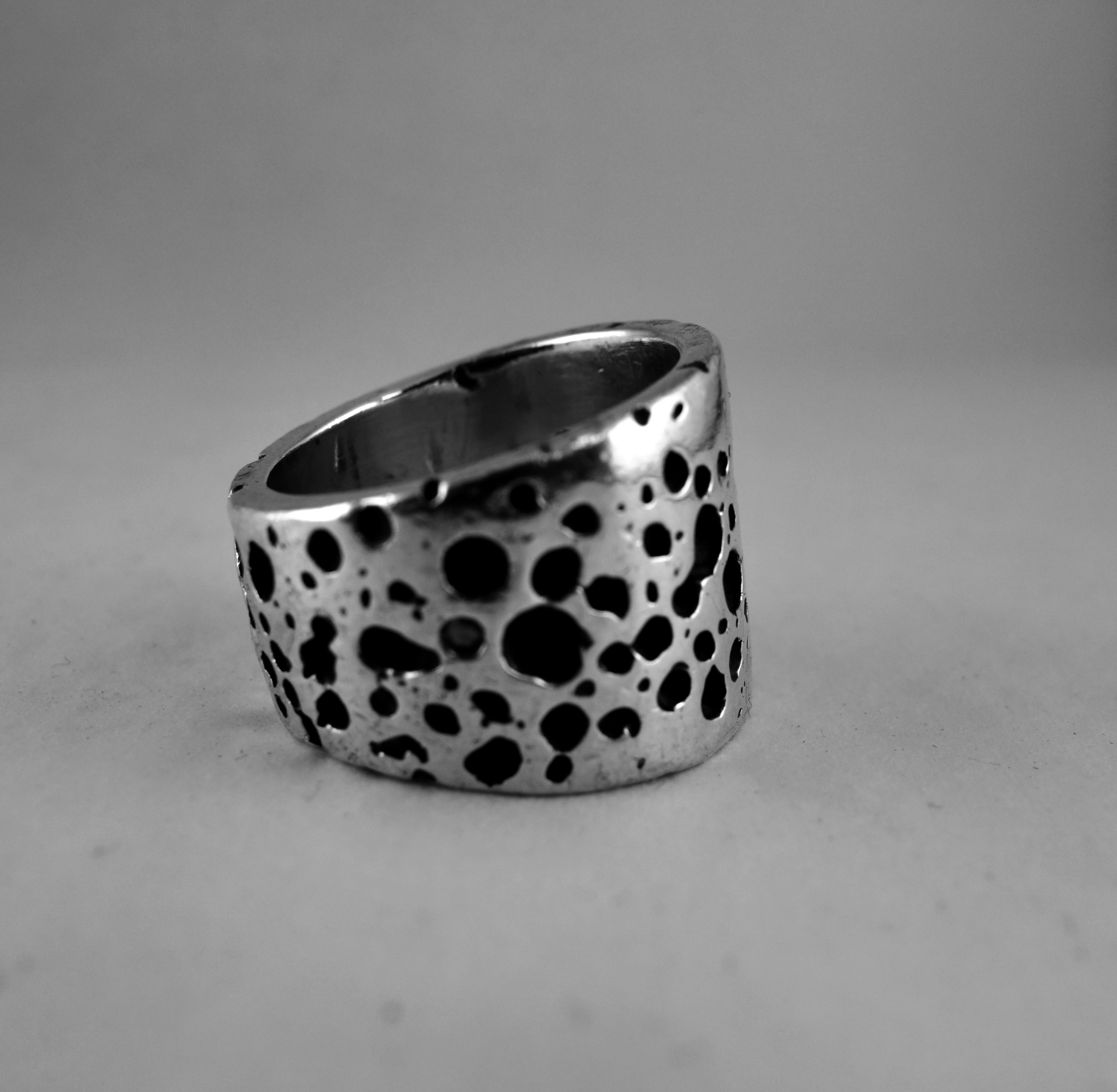Coral Handmade Serling Silver Ring.