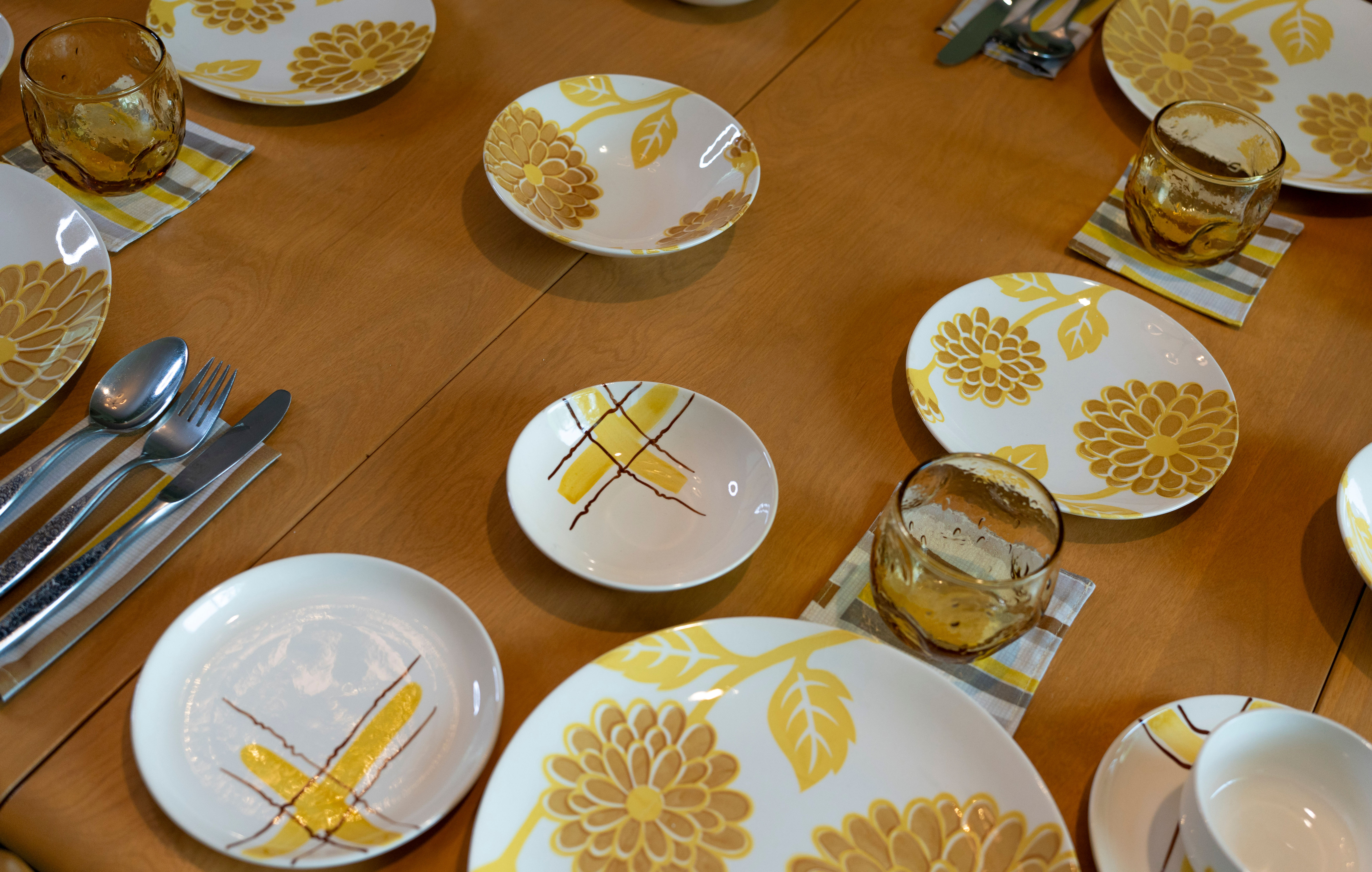 Blended Table of Royal China & Stangl in Yellow