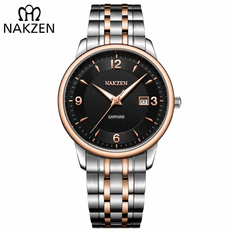 NAKZEN Men Watches Top Brand Luxury Clock Male Stainless Steel Casual Quartz Wat
