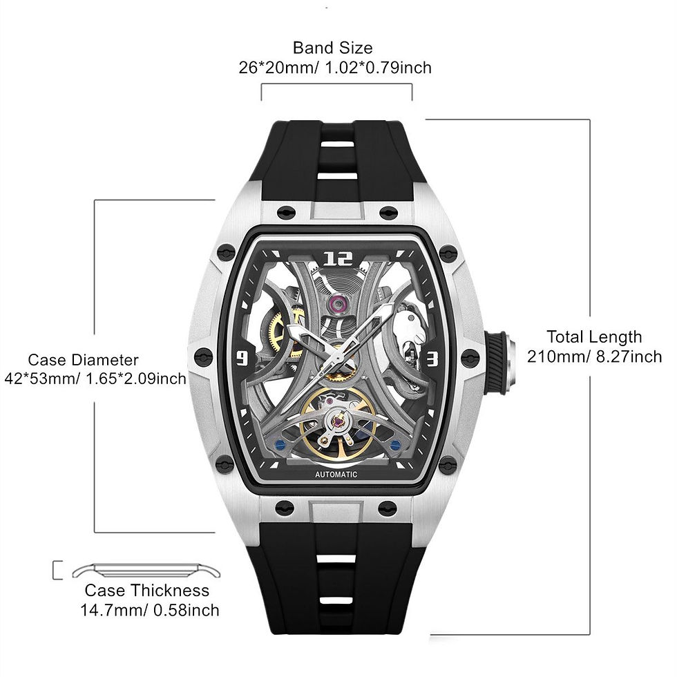 Thumbnail: MEGIR Skeleton Dial Men Watches Luxury Automatic Mechanical Sport Watch Stainles