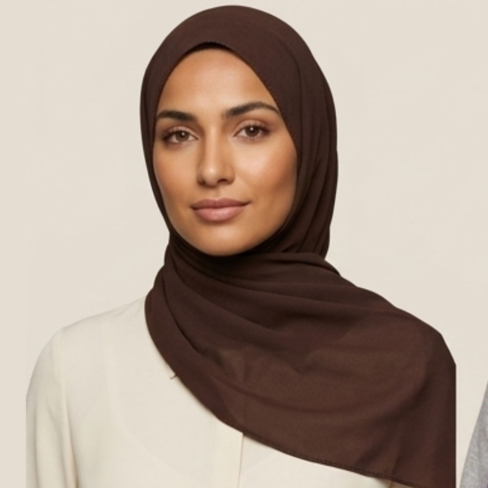 Dark Brown Chiffon Georgette Hijab