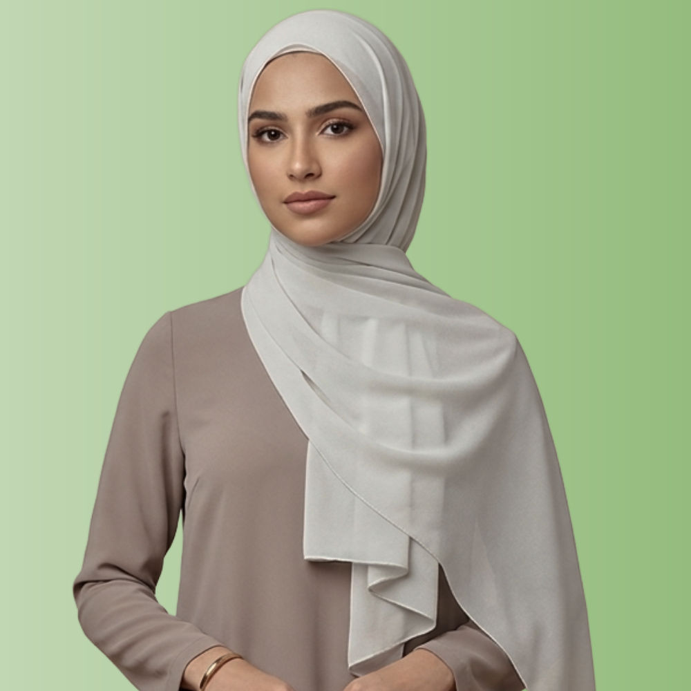 Creamy White Chiffon Georgette Hijab