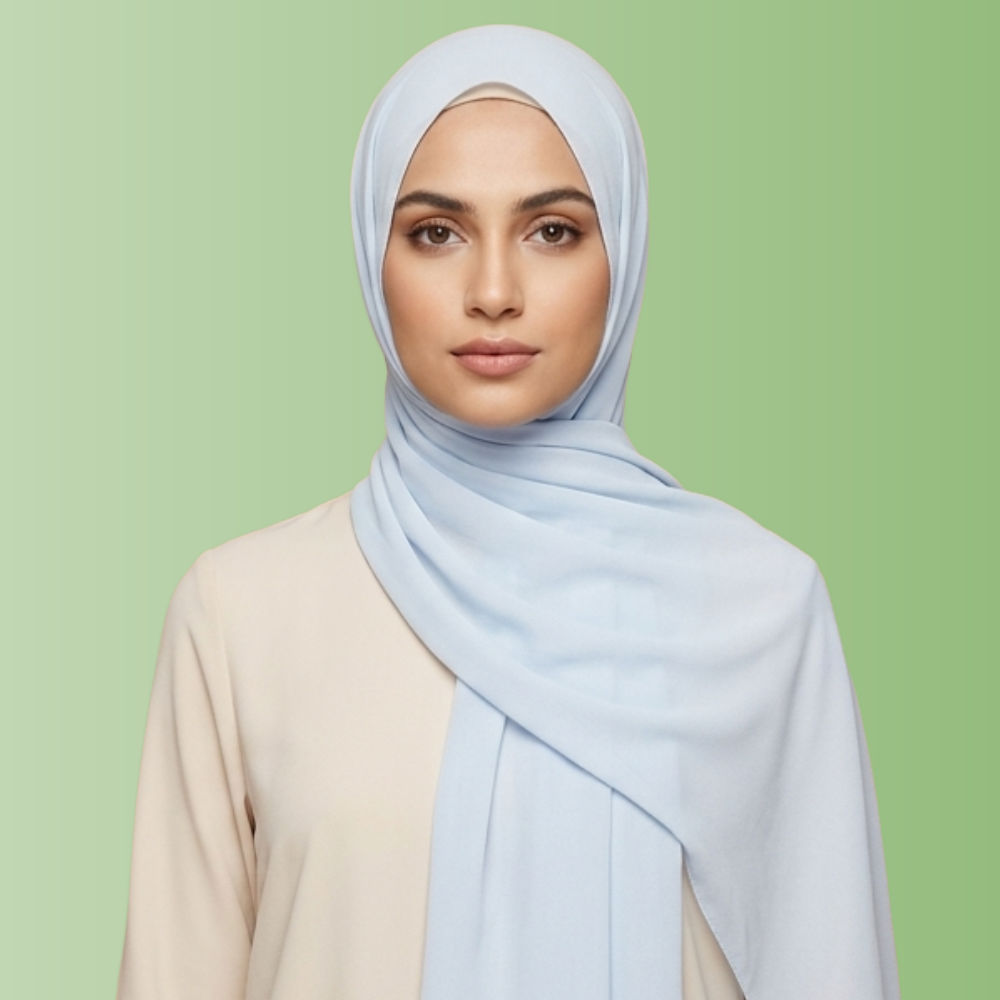 Bright White Chiffon Georgette Hijab