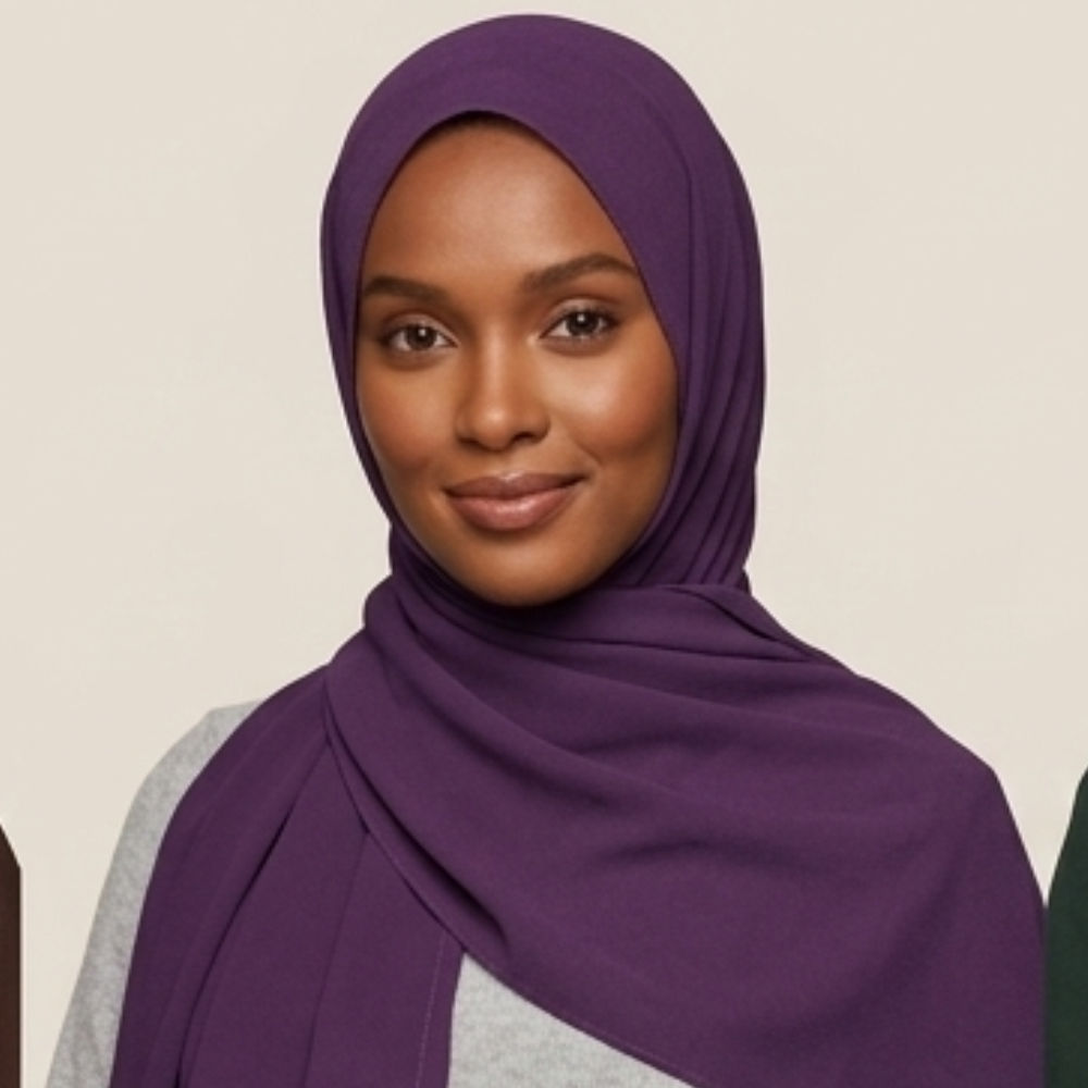 Brinjal Chiffon Georgette Hijab