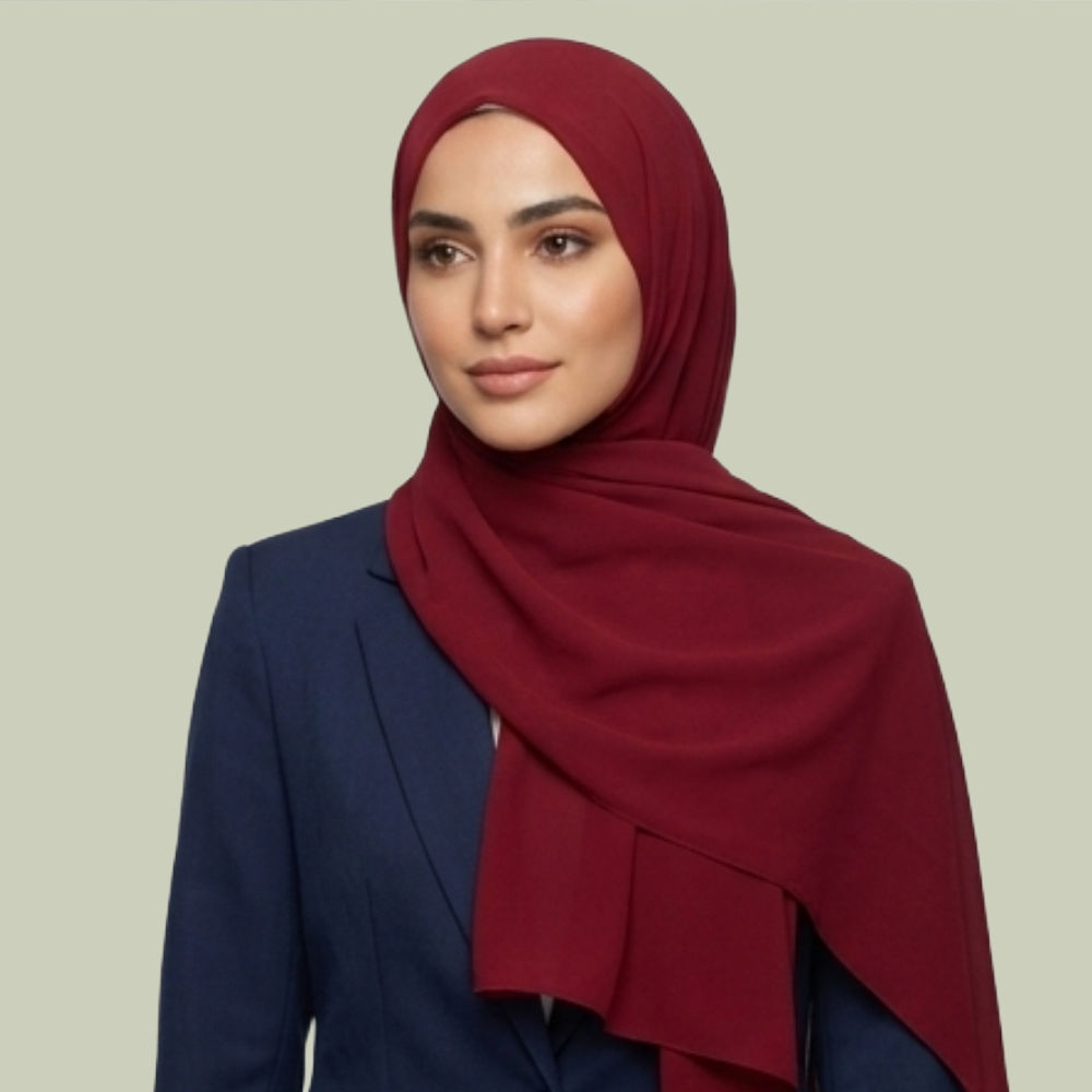 Barn Red Chiffon Georgette Hijab