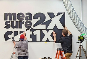 Wall graphics. Measure twice, cut once