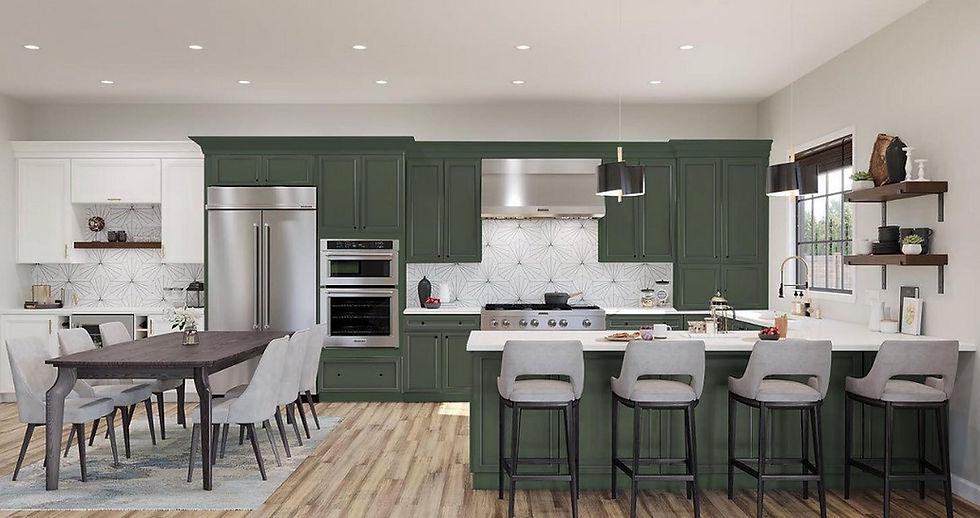 Green kitchen cabinets