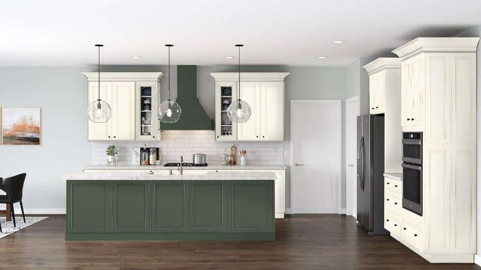 Green kitchen cabinets