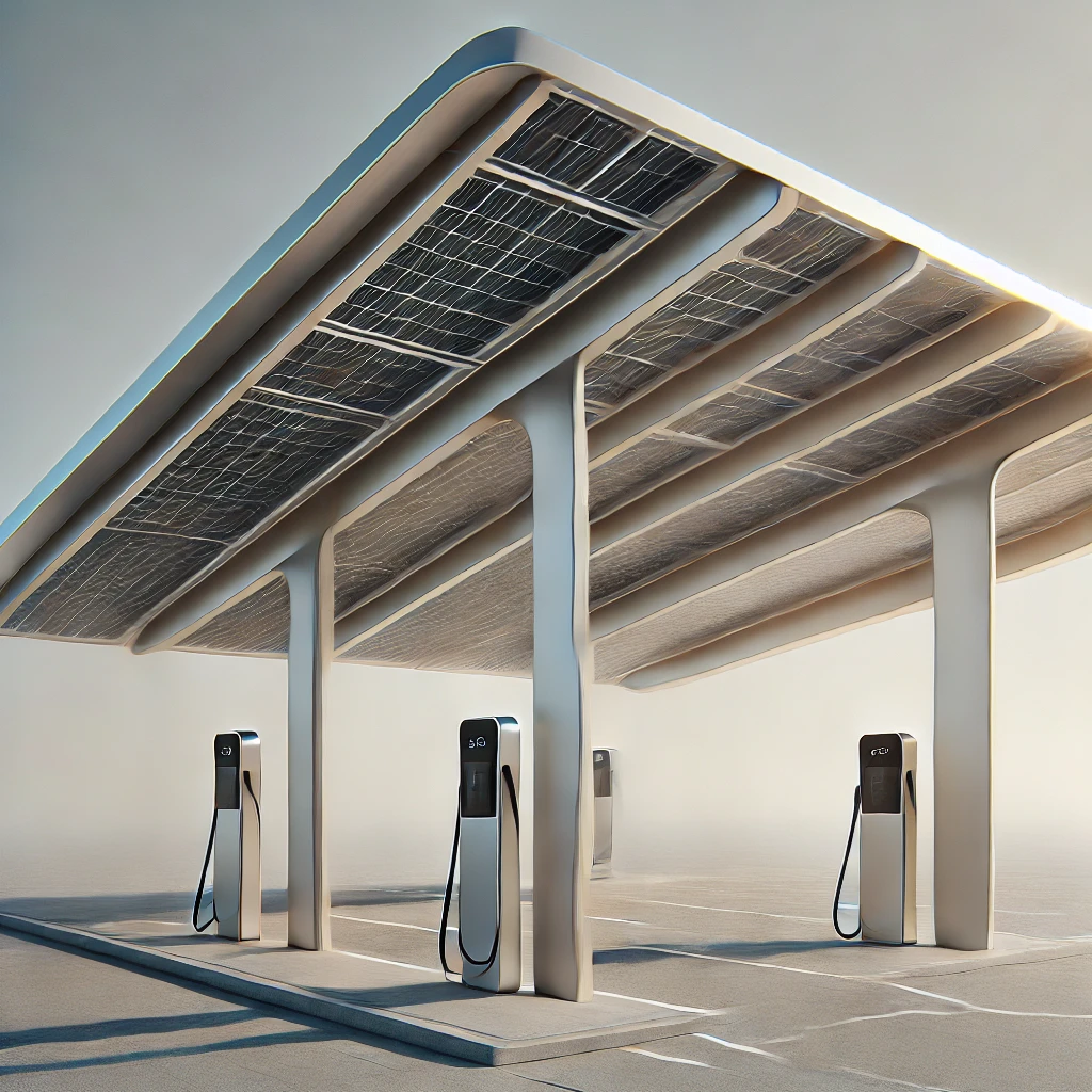 Ombrière solution de 4 bornes de recharges
