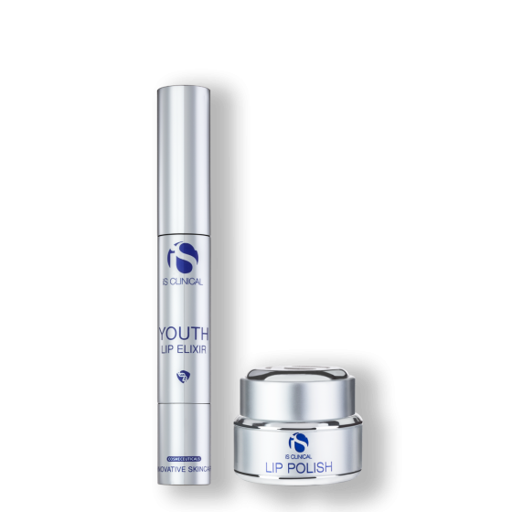 iS Clinical Lip Duo, botanical lip polish and youth elixir set for smoother, youthful lips