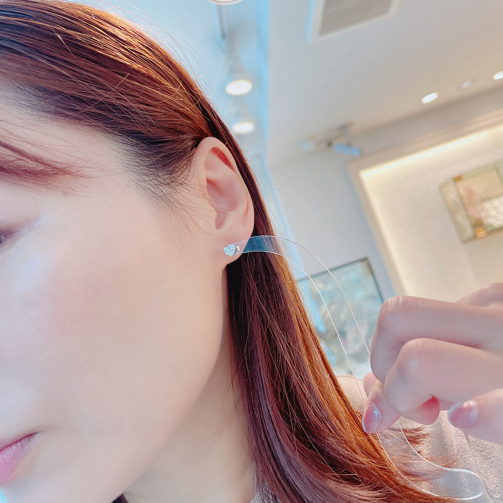 サムネイル： 【インスタライブご紹介商品】18金WGハートモチーフダイヤモンドピアス