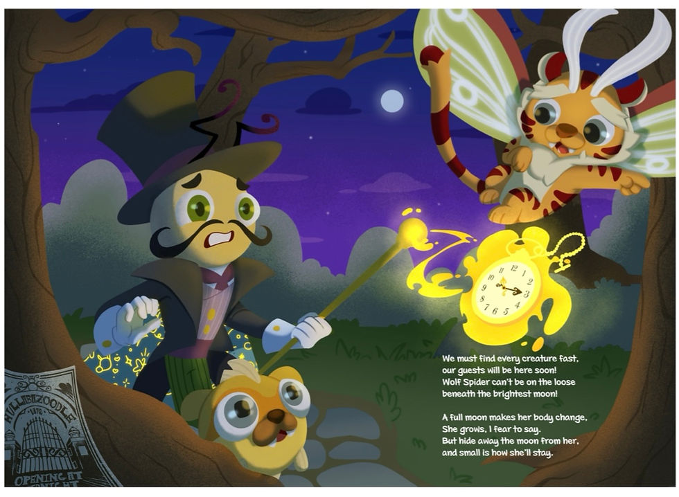 Doodlebug, Dogfish and Tiger Moth On A Mission To Save The Creatures Of Hullabazoodle From The Villainous Wolf Spider!