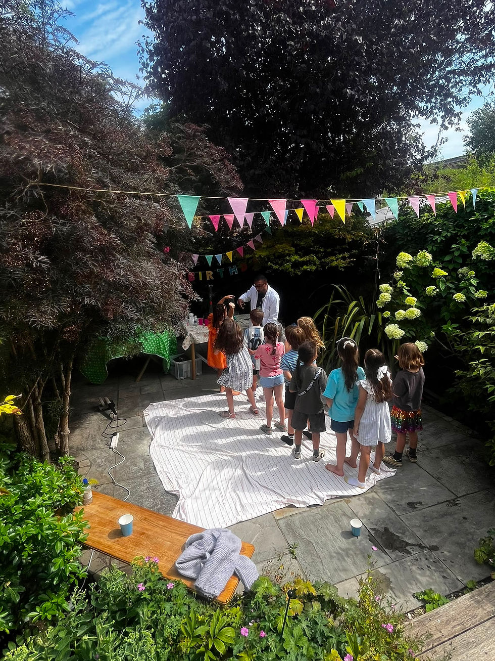 Children making slime