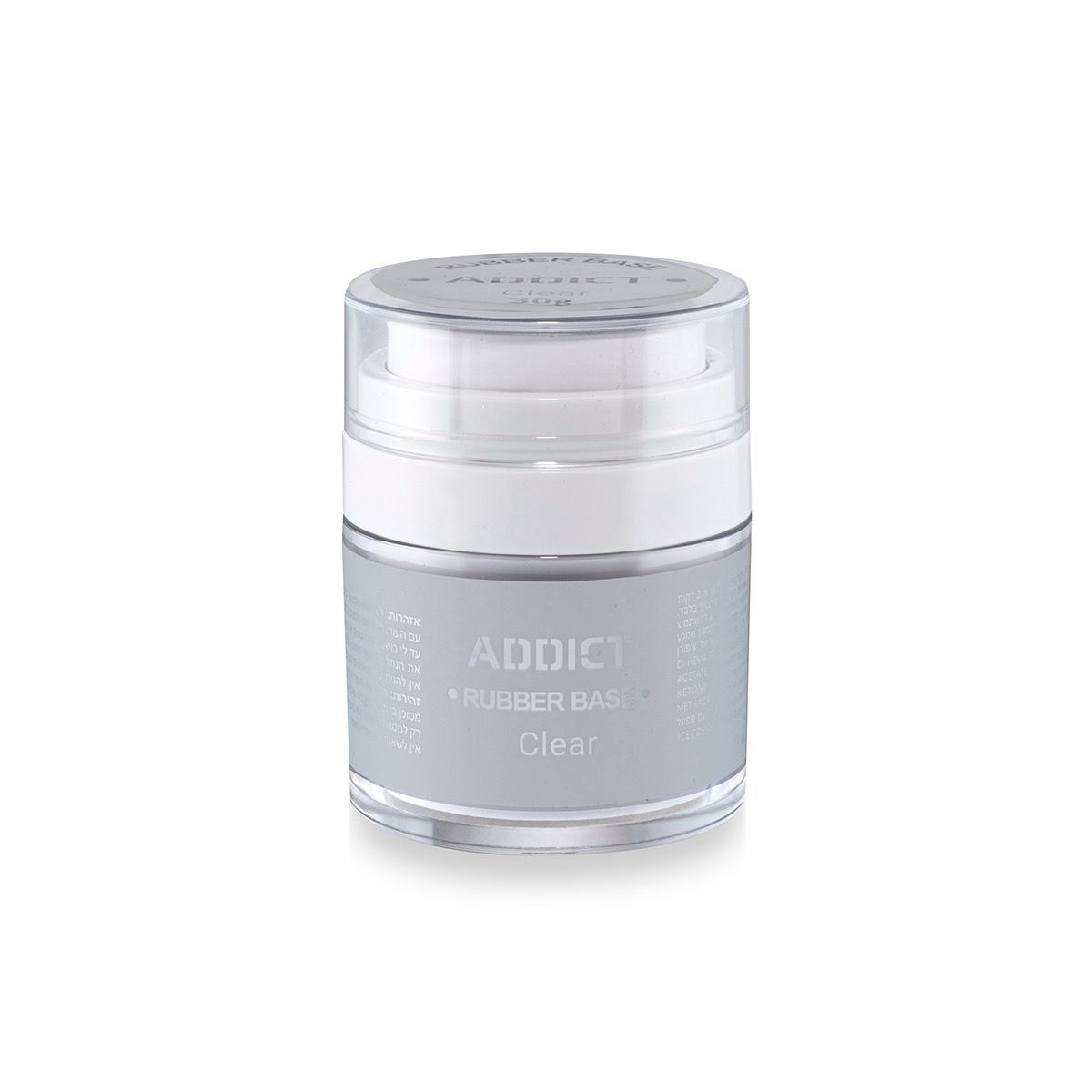 ראבר בייס בצבע גוון שקוף  ADDICT - 30ml צנצנת סקוויז