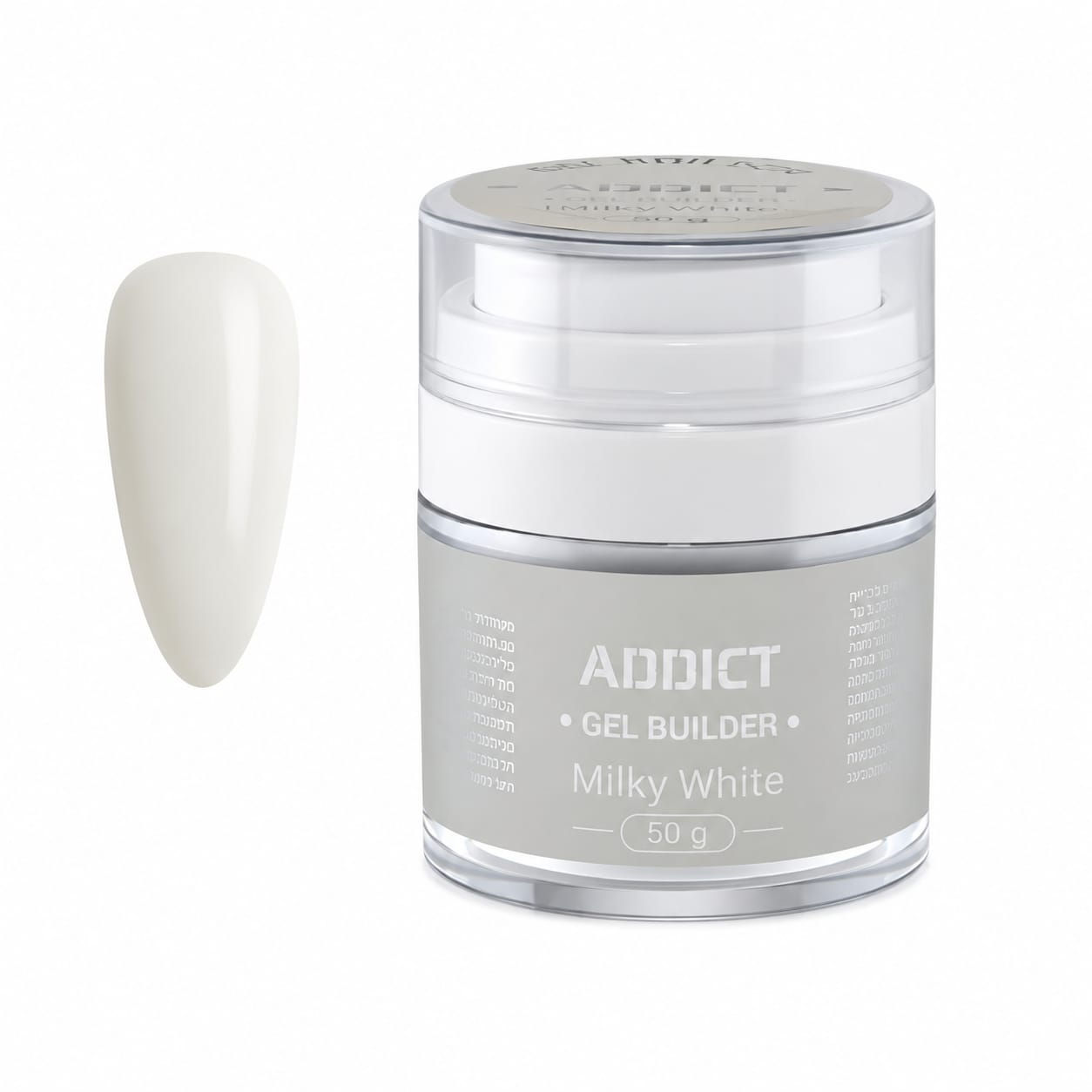 ג׳ל בנייה בגוון פאני באני milky white ADDICT -50ml צנצנת סקוויז