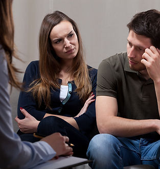 Unhappy couple in a couple's therapy session