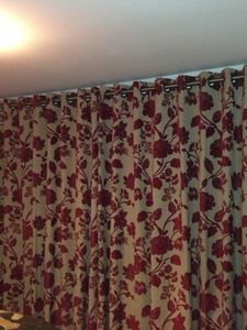 rose covered curtains