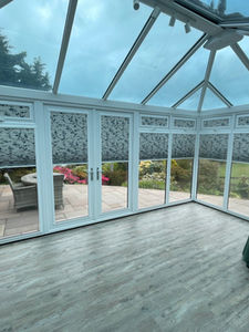 Conservatory with patterned blinds