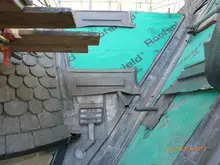 Underlay visible as part of roof repair