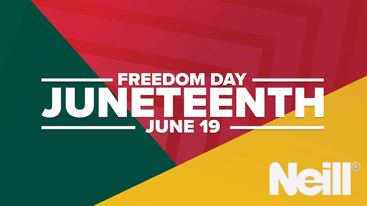 Juneteenth Freedom Day graphic by Neill Corporation, celebrating inclusive texture educati