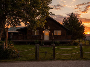 Unreached Adventure's Lodge at sunset
