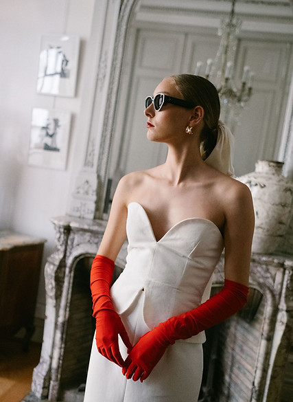 Robe de mariée sur mesure bustier jupe fendu en ottoman - Alice Dupraz-Toulouse - Paris- L