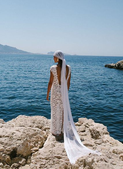 Robe de mariée sur mesure en guipure-voile bandana en soie-Alice Dupraz-Toulouse_Paris-co2