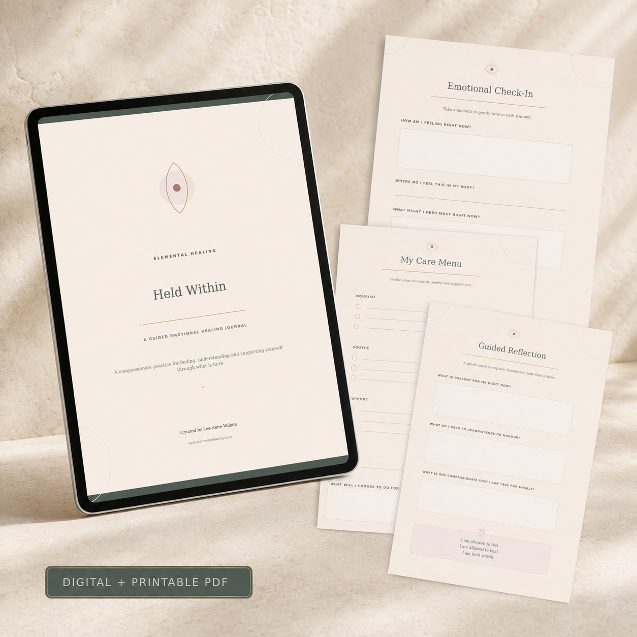 Held Within — A Guided Emotional Healing Journal