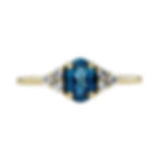 Vintage Design 9k Gold 1.34ctw London Blue Topaz and Sapphire Ring