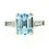 Thumbnail: Platinum 3.80ctw Emerald Cut Aquamarine Baguette Diamond Engagement Ring