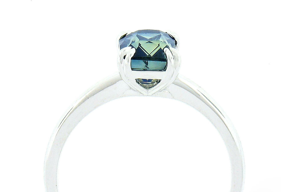 Thumbnail: Platinum GIA 1.53ct NO HEAT Blue & Yellow Sapphire Solitaire Engagement Ring
