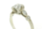 Antique Art Deco 18k Gold 0.53ct European Diamond Engraved Sides Engagement Ring