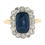 Thumbnail: Antique Edwardian Sapphire Diamond Halo Ring 