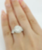 Antique Vintage Platinum 3.96ctw Old European Diamond Pear Halo Engagement Ring