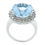 Thumbnail: Platinum Large 12ctw Oval Aquamarine and Diamond Cocktail Ring