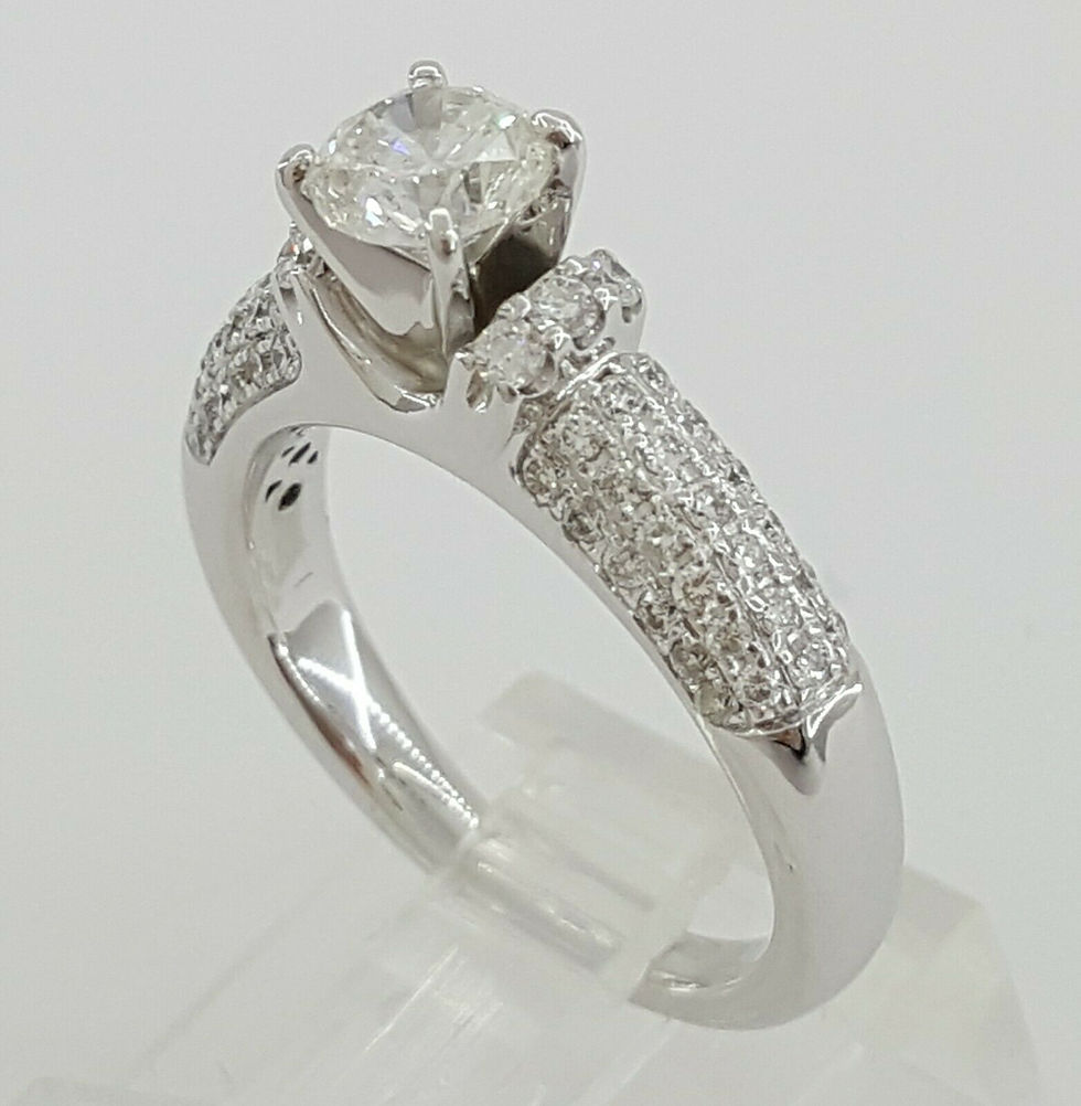 Thumbnail: 14k White Gold 1.49ctw Round Brilliant Cut Pave Diamond Engagement Ring