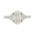 Platinum 1.91ctw Oval Diamond and Trillion Cut 3 Stone Engagement Ring