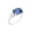 Thumbnail: Platinum 5.89ctw GIA Ceylon Sideways Blue Sapphire and Round Diamond Ring