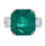 Vintage Platinum 10.31ctw Square Colombian Emerald and Diamond 3 Stone Ring