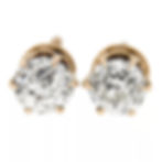 Antique Victorian 14k Rosy Gold 0.60ctw Old Mine Cut Diamond Stud Earrings